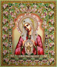 Образа в каменьях | Богородица Помощница в родах (храмовая икона). Размер - 36 х 42,5 см.