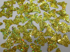 Пайетки Бабочка золото голография, 22 х 18 мм, уп.25 шт