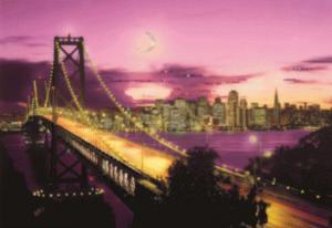 Чаривна мить | Картина стразами Мост Золотые Ворота. Размер - 42 х 30,3 см