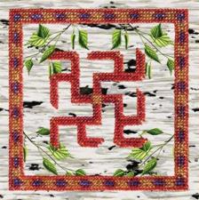 Вышивальная мозаика | Панно-оберег "Перунов цвет". Размер - 14 х 14 см