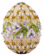 Риолис | Яйцо пасхальное "Подснежники". Размер - 6,5 х 5 см