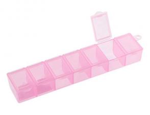 Контейнер для мелочей К-35, размер 15,3 х 3,4 х 2,4 см, цвет розовый