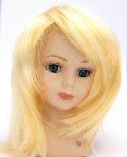 Волосы (парик) для кукол (прямые),цвет:светлый блонд,размер 16-19 см (шар 5-6 см)