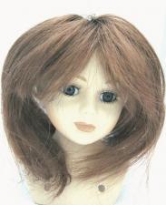 Волосы (парик) для кукол (прямые),цвет:каштановый,размер 16-19 см (шар 5-6 см)