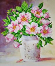 Картины бисером | Майская роза. Размер - 30 х 35 см.
