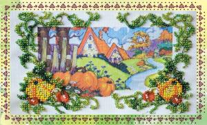 Набор для вышивки бисером на натуральном художественном холсте "Календарь. Сезоны радости"