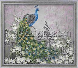 Шёлковый сад | Королевский павлин. Размер - 34 х 29 см
