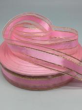 Лента атлас/органза декоративная,25 мм,цвет 1004 (светло-розовый)