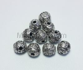 Бусины металлические (серебро),КМ130,10 шт