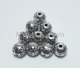 Бусины металлические (серебро),КМ138,10 шт