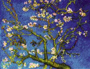 Риолис | ""Цветущий миндаль" по мотивам картины Ван Гога". Размер - 40 х 30 см.