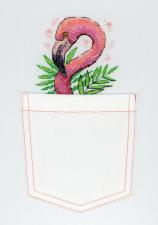 ТМ Жар-птица Набор для вышивания на одежде "Розовый фламинго". Размер - 9 х 9 см.