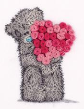Tatty Teddy с сердцем из роз. Размер - 12 х 15,5 см.