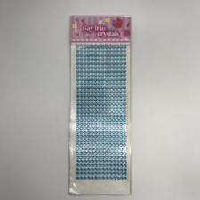 Стикер "Клеевые стразы круглые",6 мм,14х36,цв.голубой