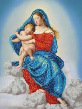 Картины бисером | Дева Мария с младенцем. Размер - 29 х 40 см.
