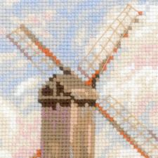 Риолис | "Ветряная мельница в Кноке" по мотивам картины К. Писсарро. Размер - 33 х 25 см