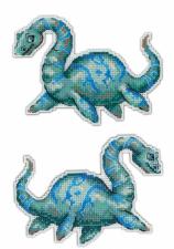 ТМ Жар-птица | Набор для вышивания на пластиковой канве "Динозавры.Плезиозавр". Размер - 13 х 9 см
