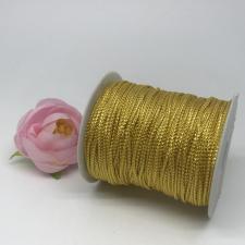 Шнур декоративный плетёный с люрексом,круглый,2мм,жёлтый/золото(золото №1),100 ярдов (91,44 м)