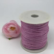 Шнур декоративный плетёный с люрексом,круглый,2мм,розовый/серебро (№5),100 ярдов (91,44 м)