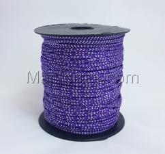 Шнур декоративный плетёный с люрексом,круглый,2мм,фиолетовый/серебро (№12),100 ярдов (91,44 м)