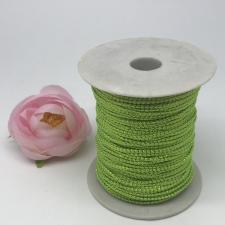Шнур декоративный плетёный с люрексом,круглый,2мм,кислотный зелёный/золото (№15),100 ярдов (91,44 м)