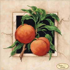 Спелые персики. Размер - 24 х 24 см.