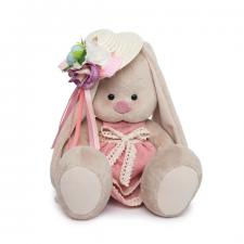 Зайка Ми в бледно-розовом платье и шляпке с цветами, мягкая игрушка BudiBasa