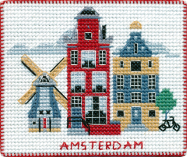 Овен | Набор-магнит для вышивания на пластиковой канве "Столицы мира.Амстердам"