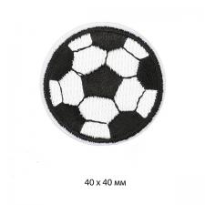 Термоаппликация "Футбольный мяч",4х4 см,цв.чёрный/белый