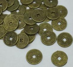 Подвески-монеты для рукоделия,10 мм,цвет бронза,уп.100 шт