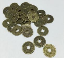 Подвески-монеты для рукоделия,14 мм,цвет бронза,уп.50 шт