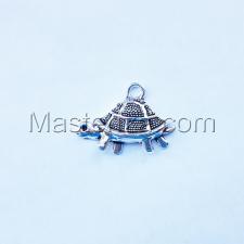 Металлическая подвеска "Черепаха",цвет серебро