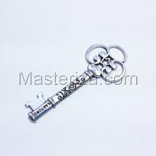 Металлическая подвеска "Ключ",цвет серебро,25 х 60 мм