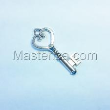 Металлическая подвеска "Ключ",цвет серебро,19 х 46 мм