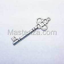 Металлическая подвеска "Ключ",цвет серебро,15 х 46 мм