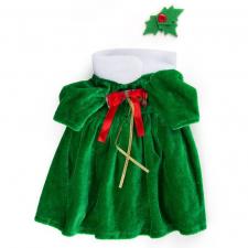 Одежда для Зайки Ми "Зелёное рождественское платье и листочек на ухо"