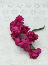 Букетик роз бумажный,цв.фуксия,12 шт