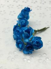 Букетик роз бумажный,цв.голубой,12 шт