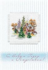 Алиса | Набор для изготовления открытки с вышивкой "Зимний домик"
