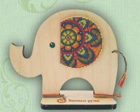 Золотые ручки | Набор для вышивания по дереву "Индийский слон". Размер - 16 х 18 см.