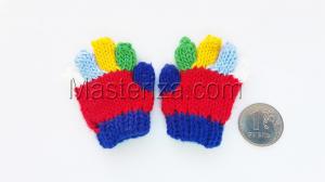 Перчатки для игрушек, вязаные,5-6 см,цвет красный/синий