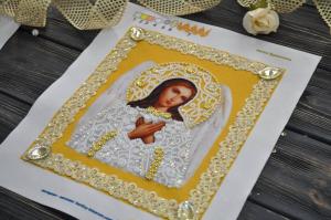 Картины бисером | Икона Ангела Хранителя (золото,ажур). Размер - 19 х 21,5 см.
