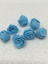 Роза из фоамирана,2 см,цвет голубой (blue),10 шт
