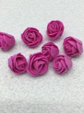 Роза из фоамирана,2 см,цвет фуксия (fuchsia),10 шт