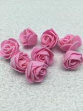 Роза из фоамирана,2 см,цвет розовый (pink),10 шт