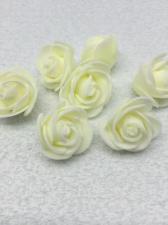 Роза из фоамирана,3 см,цвет молочный (ivory),10 шт