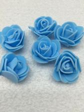 Роза из фоамирана,3 см,цвет голубой (blue),10 шт