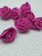 Роза из фоамирана,3 см,цвет фуксия (fuchsia),10 шт
