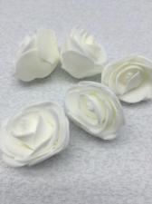 Роза из фоамирана,4 см,цвет белый (white),10 шт