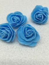 Роза из фоамирана,4 см,цвет голубой (blue),10 шт